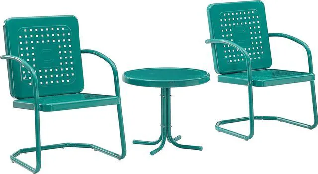 Main image of Crosley Furniture Bates 3-Piece Retro Metal Outdoor Patio Chair Set