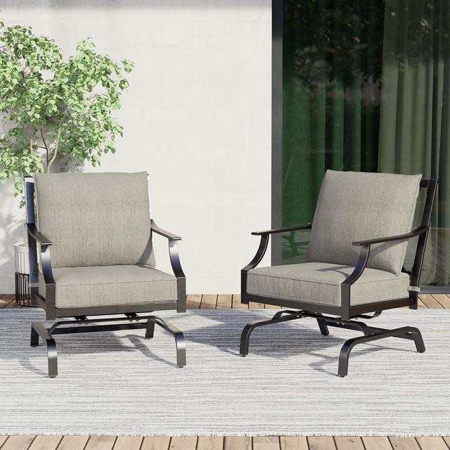 Wrought iron discount rocking patio chairs