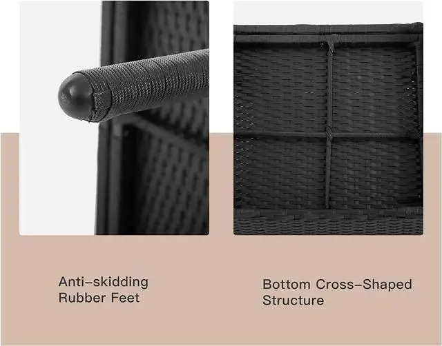 Alt view image 3 of 7 - FDW Outdoor Indoor Use Rattan Chairs Wicker Patio Loveseats Conversation Sets with Table Cushions for Backyard Lawn Porch Garden Balcony, Love Seats, Black and Beige