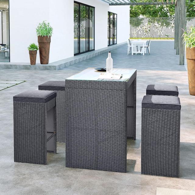 Grey wicker bar discount set