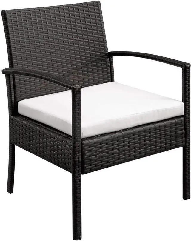Alt view image 6 of 7 - 3 Pieces Outdoor Patio Furniture Set, Outdoor Wicker Conversation Set, Modern Bistro Set with Coffee Table for Yard Bistro Garden Balcony Backyard Poolside (Classic Brown A)