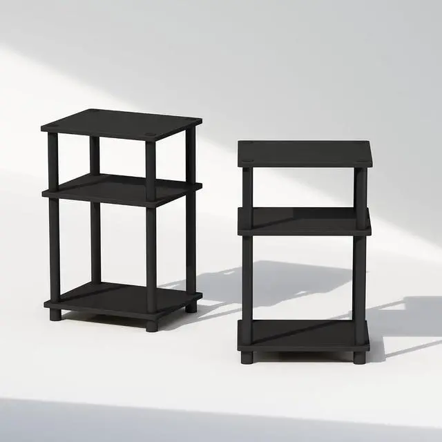 Alt view image 5 of 6 - Furinno JUST Set of 2 Toolless 3-Tier Night Stand, Americano