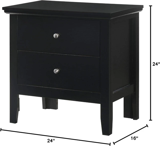 Alt view image 3 of 6 - Glory Furniture Primo 2 Drawer Nightstand in Black