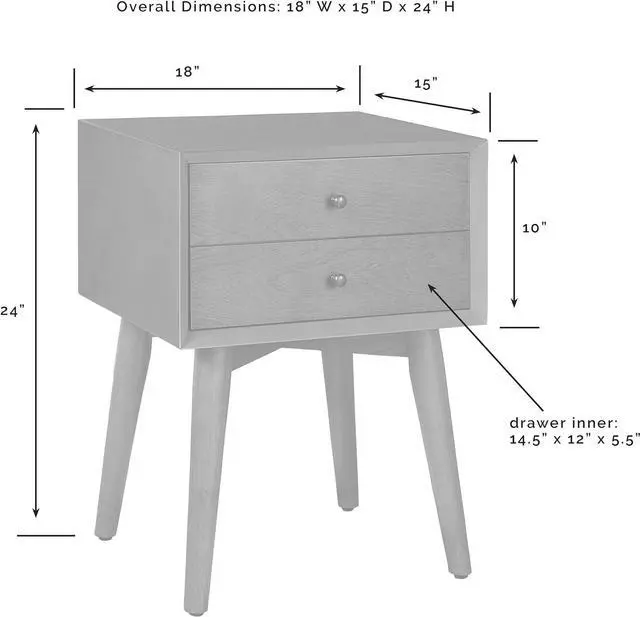 Alt view image 3 of 7 - Crosley Furniture Landon Nightstand Side Table with Drawer, Mahogany