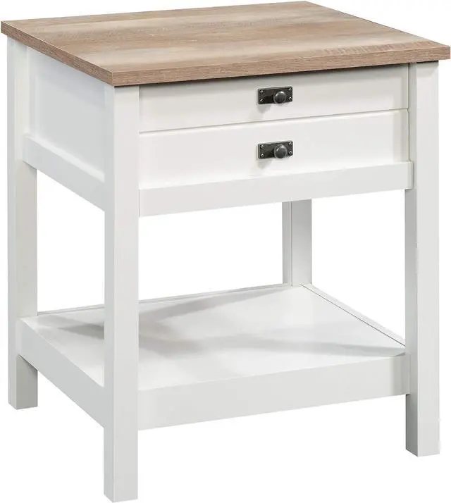 Main image of Sauder Cottage Road Night Stand, Beside Table, End Table with Storage, in Soft White