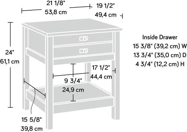 Alt view image 3 of 7 - Sauder Cottage Road Night Stand, Beside Table, End Table with Storage, in Soft White