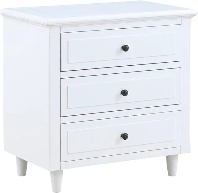 Alt view image 7 of 7 - Bellemave 3-Drawer Nightstand WoodNightstand with 3 Drawer Small Chest of Drawers,Wood Bedside Table Cabinet,Solid Wood Oversized Nightstand for Bedroom, Living Room, Hallway, Dorm.White