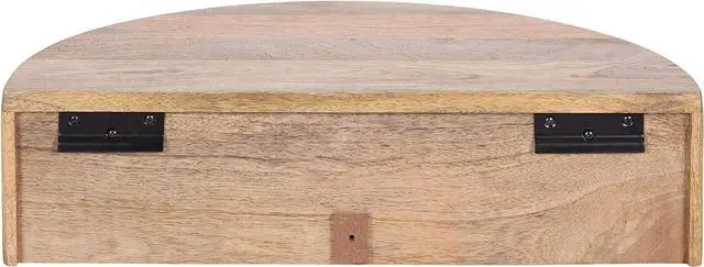 Alt view image 7 of 7 - Kate and Laurel Reid Ribbed Wooden Floating Side Table; 20 x 11 x 6; Natural Brown; Modern Wood Floating Nightstand with Drawer for Extra Storage and Added Functionality