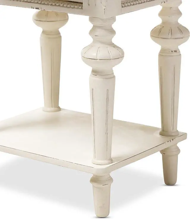 Alt view image 7 of 7 - Baxton Studio Colette Weathered Oak White Wash Distressed Two-Tone 2-Drawer 1-Shelf Nightstand