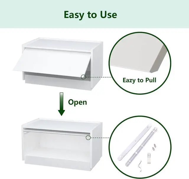 Alt view image 6 of 7 - woodtalks Stackable Lift-up Door Cabinet Dresser, Set of 2 Storage Bins with Lids, Multi-Purpose Storage Closet Cube Dressers for Bedroom, Nightstand Sofa Beside Table Drawer Chest, 23.6 in, White