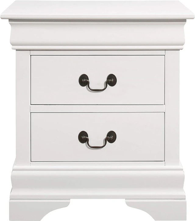 Alt view image 3 of 7 - Coaster Fine Furniture Louis Philippe 2-Drawer Nightstand White 204692