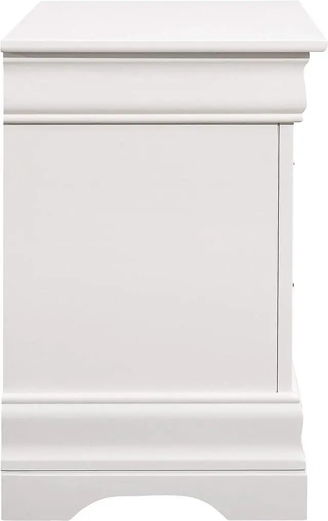 Alt view image 6 of 7 - Coaster Fine Furniture Louis Philippe 2-Drawer Nightstand White 204692