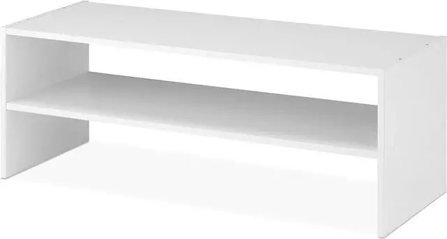 Alt view image 4 of 7 - Whitmor Stackable 31" Extra Wide 2-Shelf Storage Organizer, White