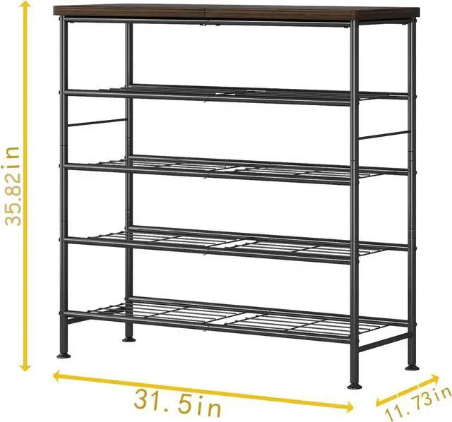 Alt view image 2 of 7 - SUOERNUO 5 Tier Shoe Rack Organizer for Closet Shoe Storage for Entryway
