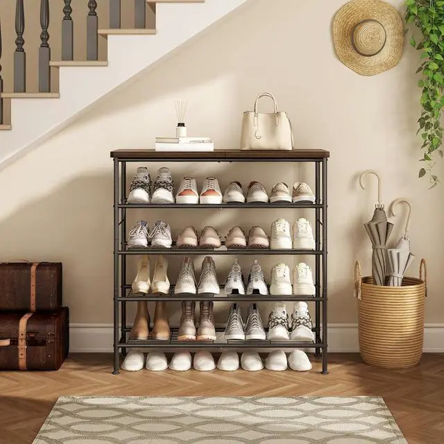 Alt view image 3 of 7 - SUOERNUO 5 Tier Shoe Rack Organizer for Closet Shoe Storage for Entryway