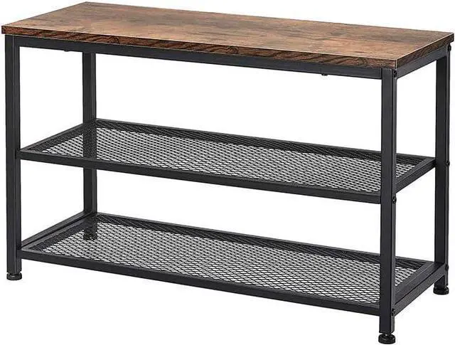 Main image of Shoe Bench, 3-Tier Engineered Wood Shoe Rack, Placement Shelves with Seat for Entryway, Living Room and Hallway