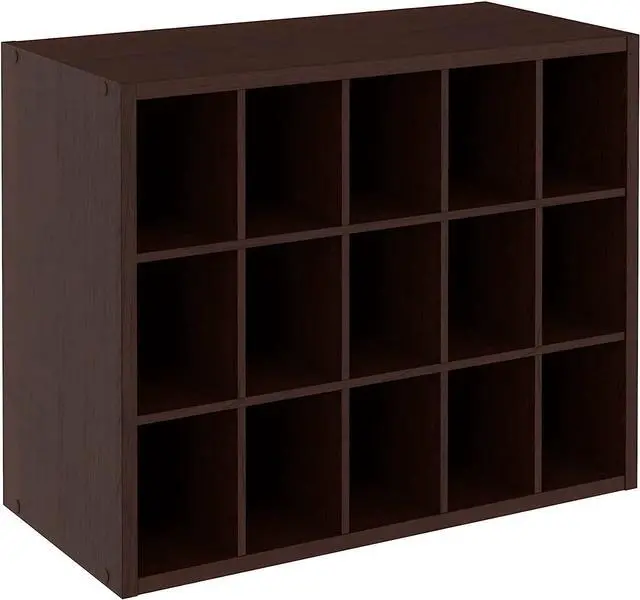 Main image of ClosetMaid 15 Cube Stackable Storage Organizer for Shoes, Bags, Crafts, Hobbies with Wood Shelves, for Closet, Entryway or Mudroom, Espresso