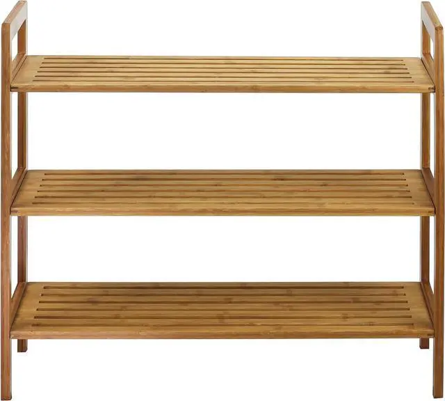 Alt view image 3 of 5 - Oceanstar 3-Tier Bamboo Shoe Rack, Natural