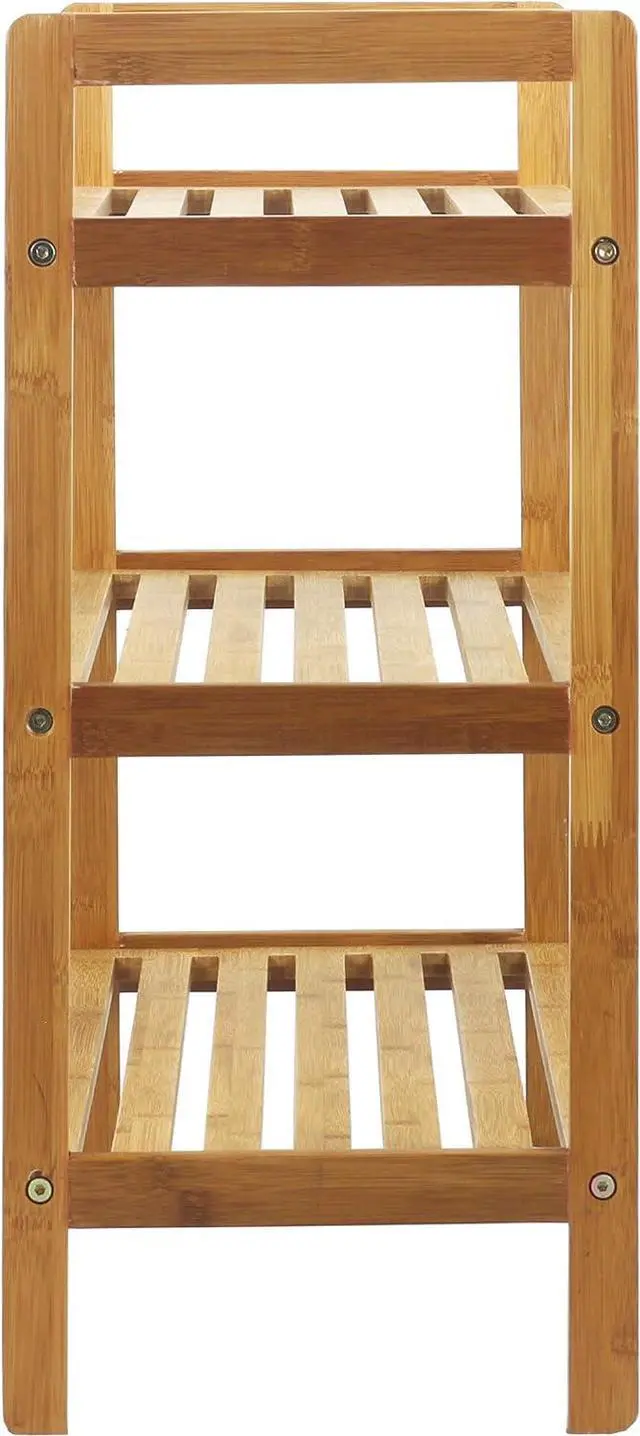 Alt view image 2 of 5 - Oceanstar 3-Tier Bamboo Shoe Rack, Natural