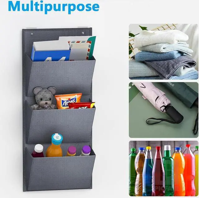 Alt view image 4 of 7 - Wall Mounted Hanging Organizer 2Pack,Shoes Rack/Can Store 6Pairs of Plus-Size Sneakers,Also Stores Boots.with Sticky Hanging Mounts, Shoes Holder,Door Shoe Hangers (SM08-Gray-2)