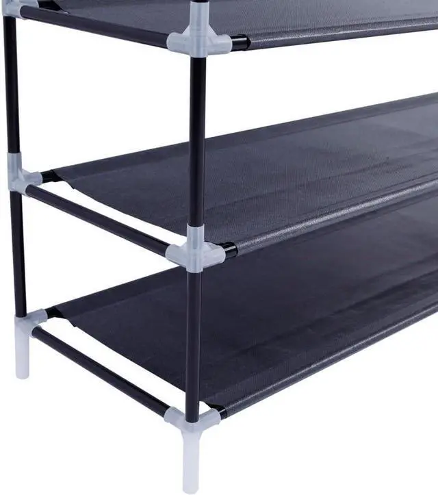 Alt view image 7 of 7 - GREEF Classics 10-Tier 50-Pair Shoe Rack Organizer Sturdy Metal Storage Shelf for Bedroom, Closet, Entryway, Dorm Room, Non Woven Fabric (Black)