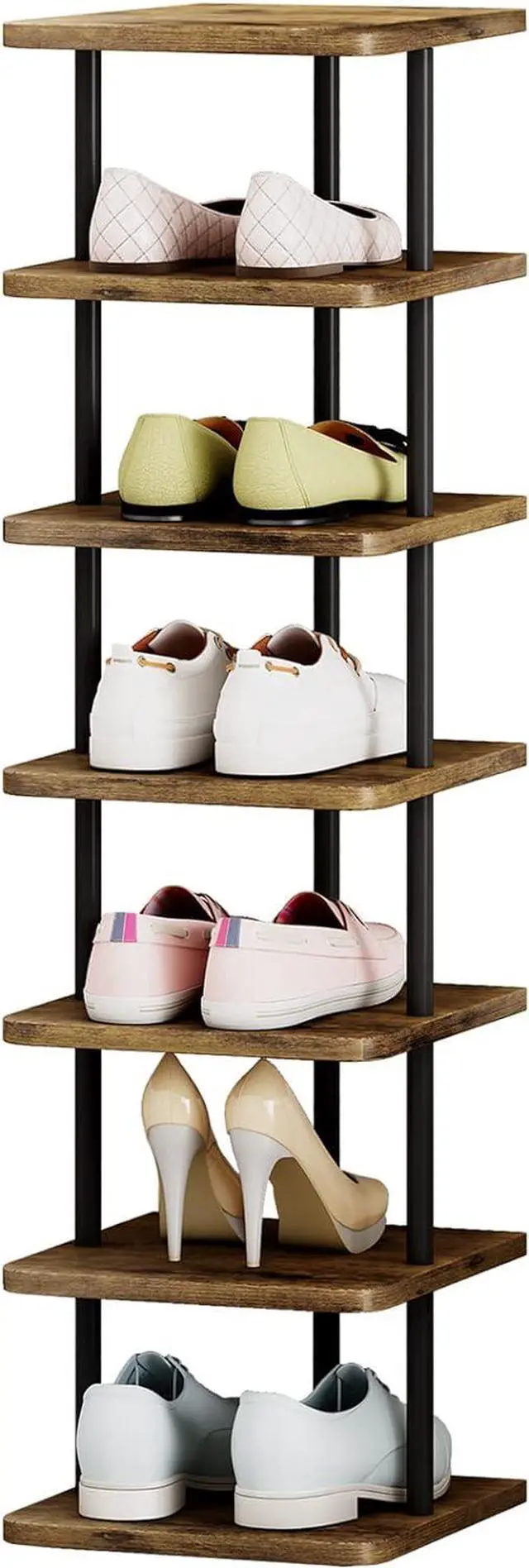 Main image of AZERPIAN Shoe Rack Storage Vertical Narrow Shoe Organizer Shelf 7 Tier