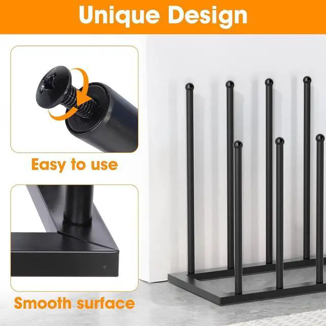 Alt view image 3 of 6 - Urban Deco Free Standing Shoe Racks, Boot Organizer for Tall Boots, Black Metal Boot Rack Fit for 8 Pairs, Shoe Organizer for Dorm Room, Closet, Entryway (Black-8pairs)