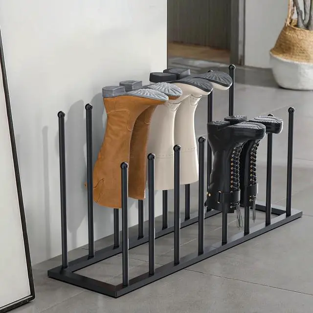 Alt view image 6 of 6 - Urban Deco Free Standing Shoe Racks, Boot Organizer for Tall Boots, Black Metal Boot Rack Fit for 8 Pairs, Shoe Organizer for Dorm Room, Closet, Entryway (Black-8pairs)