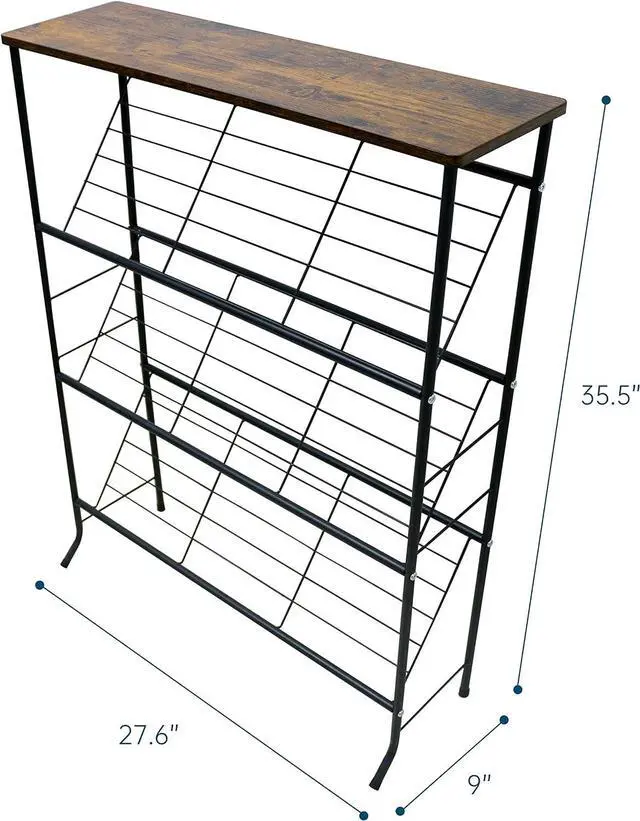 Alt view image 3 of 7 - ZOES HOMEWARE Narrow Shoe Rack for Front Door Entrance,4-Tier Shoes Rack Storage Organizer with 3 Slanted Shelves and Top Shelf for Entryway,Skinny Space Saving Shoe Rack, Black
