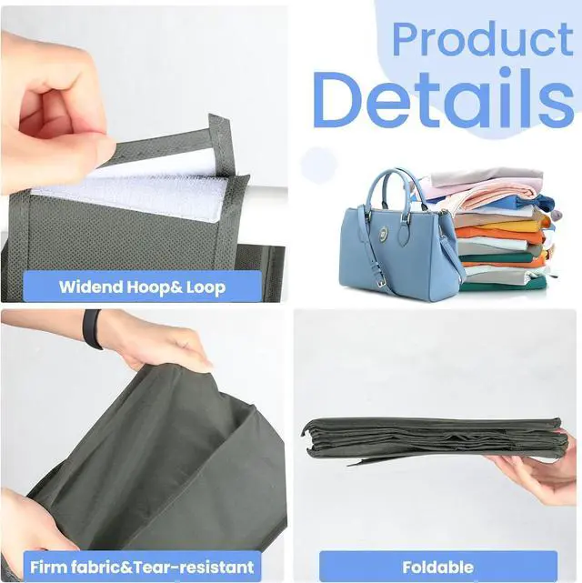 Alt view image 3 of 7 - Kenning 4 Pack Hanging Shoe Shelves 10 Shelf Hanging Shoe Organizer Holder for Hats Purses Handbags Closet Space Saving