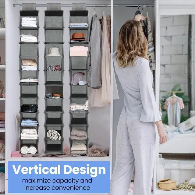 Alt view image 6 of 7 - Kenning 4 Pack Hanging Shoe Shelves 10 Shelf Hanging Shoe Organizer Holder for Hats Purses Handbags Closet Space Saving