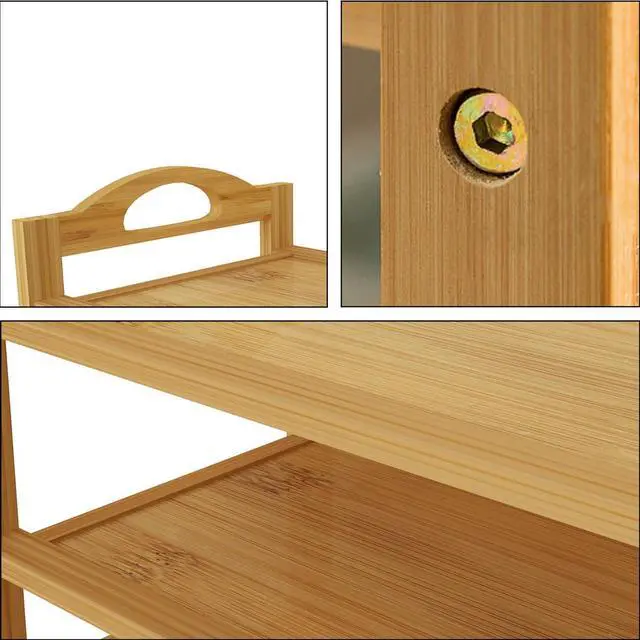 Alt view image 6 of 7 - UDEAR Bamboo Shoe Rack 5-Tier Shoe Storage Organizer Entryway Shoe Shelf