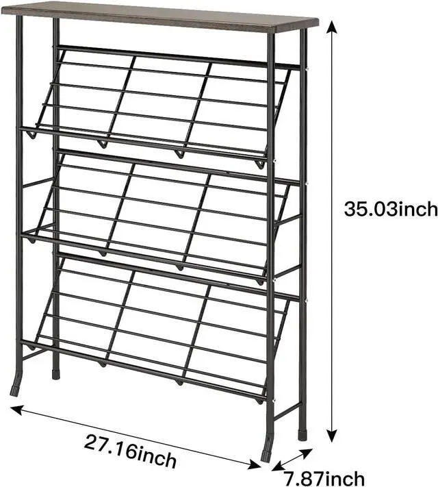 Alt view image 2 of 7 - JZM Shoe Rack Storage, Narrow 4 Tier Metal Shoe Storage Shelf, Free Standing Shoe Racks, Space Saving Shoe Rack Organizer for Entryway, Hallway, Bedroom, Living Room(12-16 Pair)
