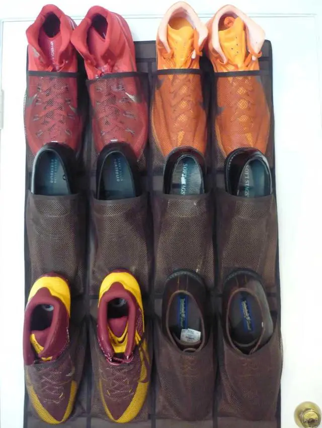 Alt view image 5 of 7 - Roomganize Large Over the Door Shoe Organizer for Mens Sneakers (Bison brown)