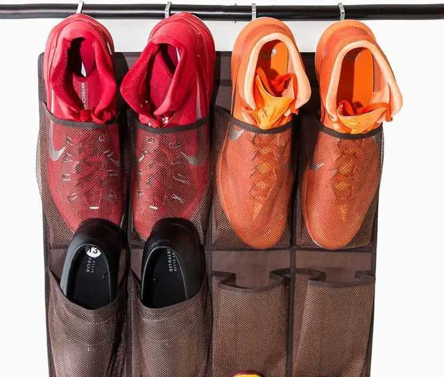 Alt view image 7 of 7 - Roomganize Large Over the Door Shoe Organizer for Mens Sneakers (Bison brown)