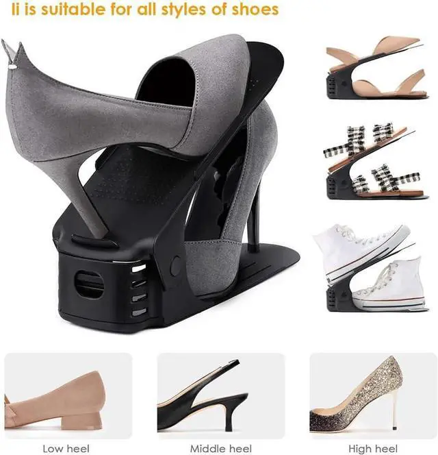 Alt view image 3 of 7 - Soerreo Shoe Slot Storage Box Adjustable Shoe Rack Save Space Suitable for High Low Heels, Sneakers and Sandals (20 Piece Set)