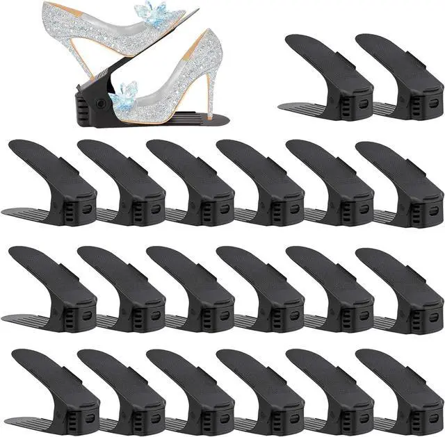 Main image of Soerreo Shoe Slot Storage Box Adjustable Shoe Rack Save Space Suitable for High Low Heels, Sneakers and Sandals (20 Piece Set)