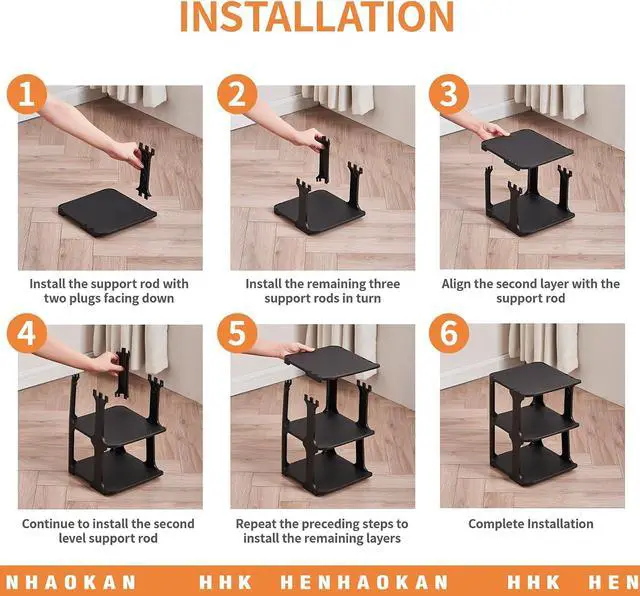 Alt view image 5 of 7 - 5 Tiers Vertical Shoe Rack, Narrow Free Standing Shoe Storage Organizer for Entryway and Small Closet, Stackable Shoe Holder Shelf Stability DIY, Black