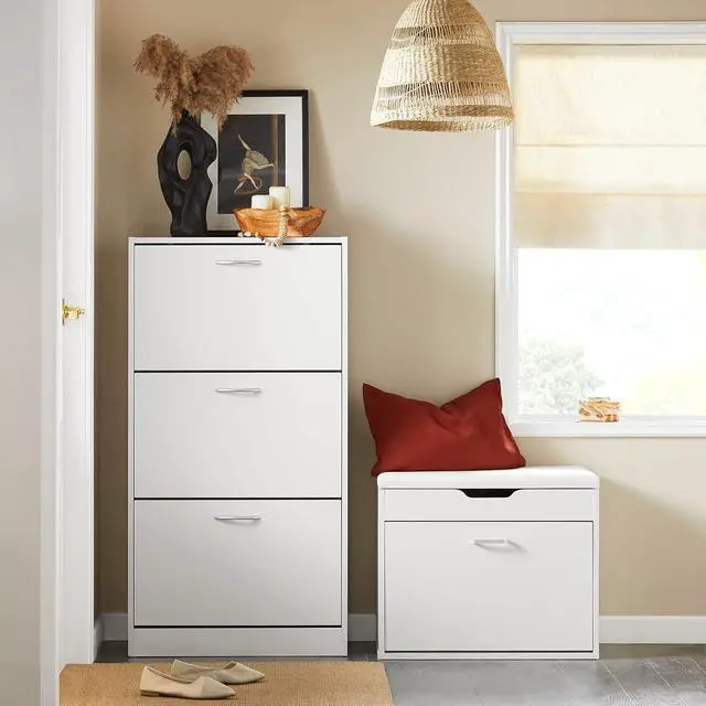 Alt view image 2 of 7 - Haotian White Shoe Cabinet Entryway