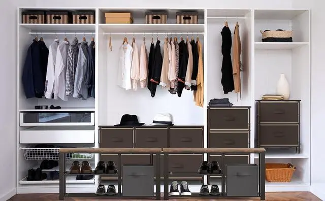 Alt view image 7 of 7 - Simple Houseware Wooden Top Shoe Rack Bench with Bins, Rustic Brown
