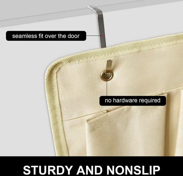 Alt view image 7 of 7 - RVZONE RV Shoe Pockets 10 Pockets Heavy Hanging Bedside Storage Organizer with Sturdy Hooks Storage Pockets Hangs on bed for Shoes Toys and Tool Accessories