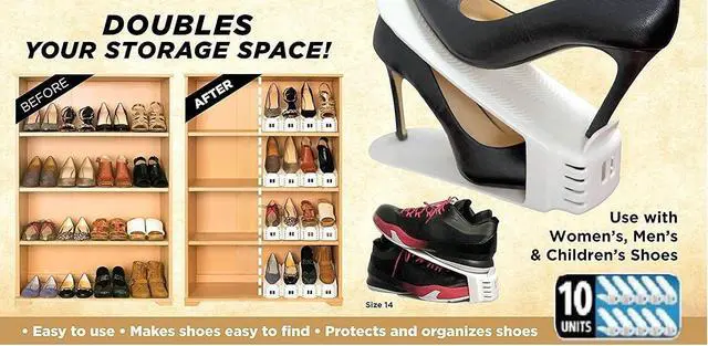 Alt view image 2 of 7 - Shoe Slotz Space-Saving Storage Units in Ivory | As Seen on TV | No Assembly Required | Limited Edition Price Club Value Pack, 10 Piece Set