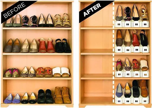 Alt view image 4 of 7 - Shoe Slotz Space-Saving Storage Units in Ivory | As Seen on TV | No Assembly Required | Limited Edition Price Club Value Pack, 10 Piece Set