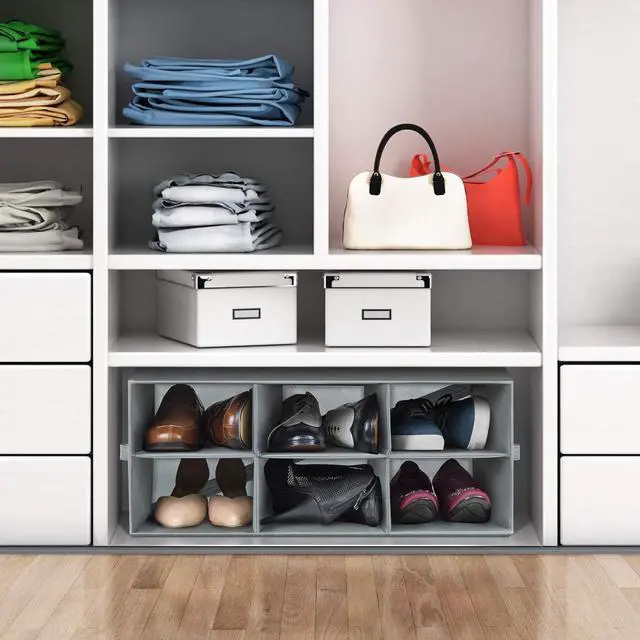 Alt view image 7 of 7 - Sorbus Shoe Cubby, Foldable 6-Section Organizer