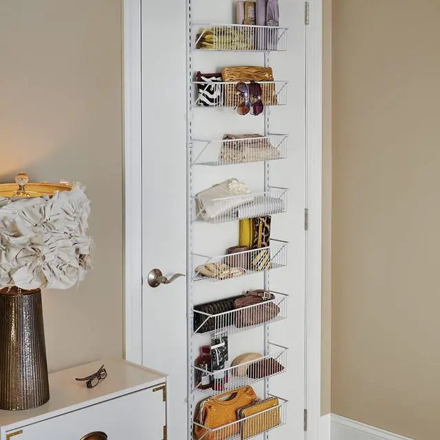 Alt view image 5 of 5 - ClosetMaid 97535 Wall or Door Adjustable (8) Basket Organizer, 6.614-Inch D x 77.165-Inch H x 17.992-Inch W, White