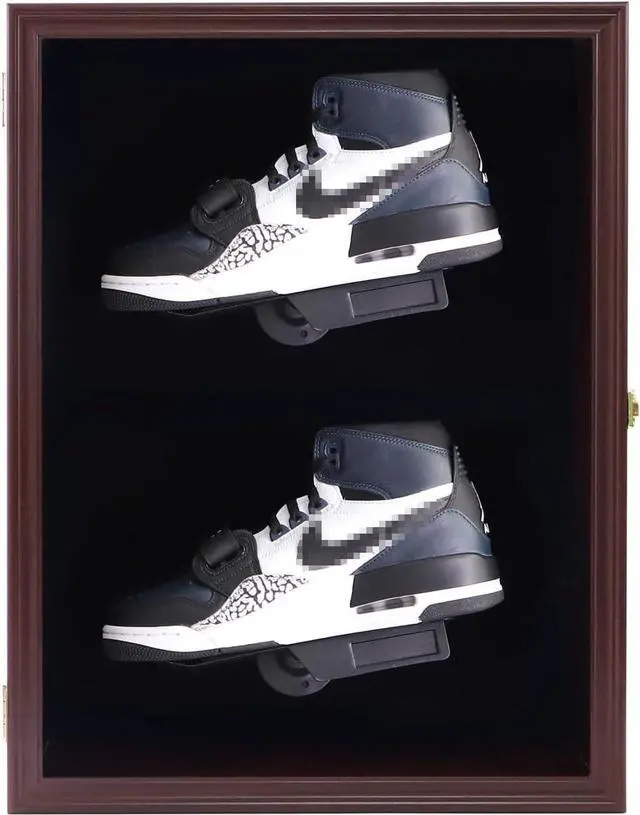 Main image of Shoe Display Case Wall Mount Wooden Sneaker Cabinet Acrylic Door