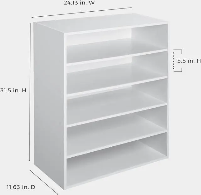 Alt view image 3 of 7 - ClosetMaid 1565 Stackable 5-Shelf Organizer, White