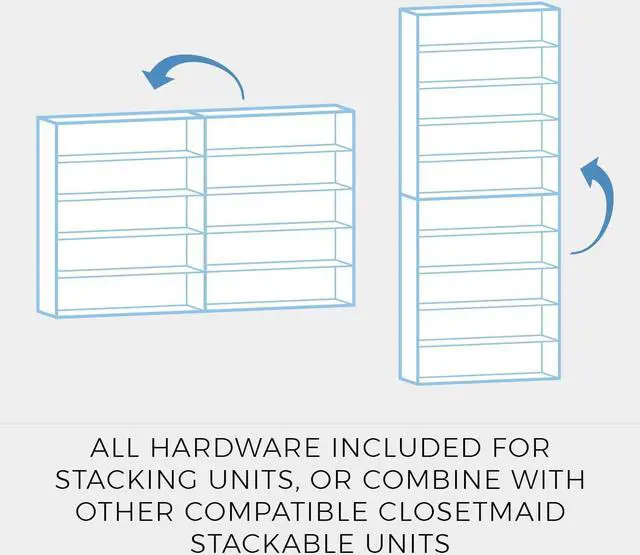 Alt view image 5 of 7 - ClosetMaid 1565 Stackable 5-Shelf Organizer, White