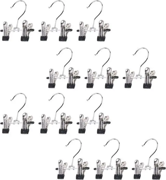 Alt view image 3 of 6 - Double Adjustable Clips Boots Hangers,Space Saving Boots Socks Bags Hanging Clips Boot Holder Boot Organizer,Set of 12 (12)