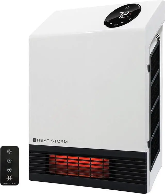 Main image of Heat Storm Deluxe Space 1000 Watt Infrared Wall Mount Electric Heater, White